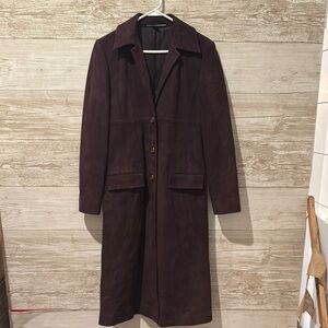 Linda Allard Ellen Tracy Long Suede Jacket Size 2